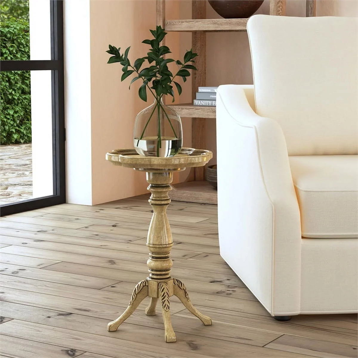 Scalloped Beige Accent Whitman Specialty Butler Table Edge Antique
