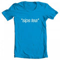 Meme Artwork Large Women's TEEZ Inspired Tea Kermit T-shirt Turquoise Original by Sips GEEK