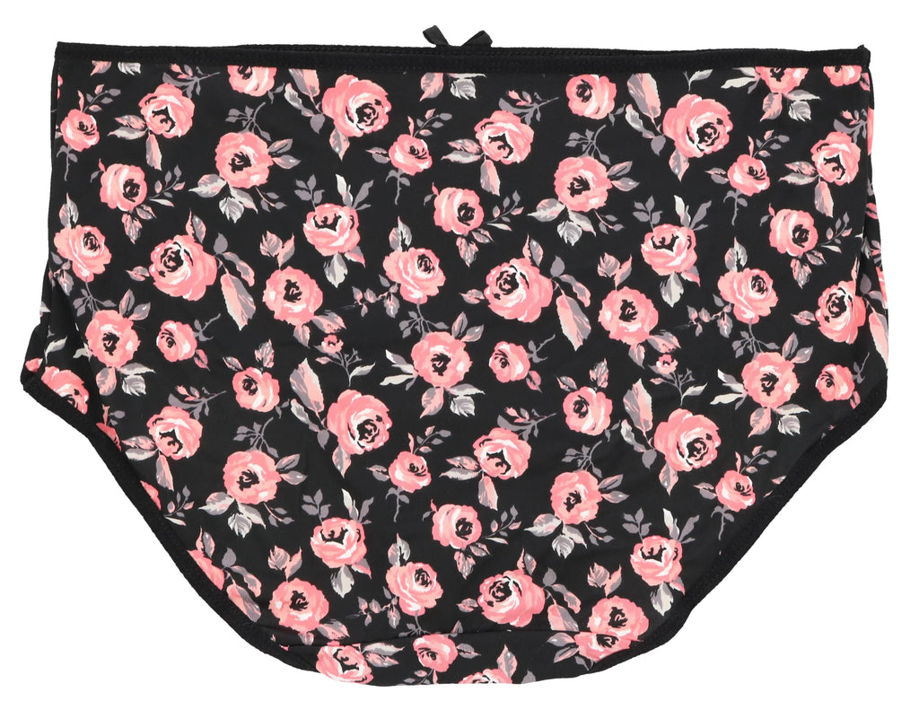 Panties Florals) Rise Hot Burke (X-Large, (5Pr) Women's Classic Plus Sexy Black Delta Pink Size Intimates Brief High