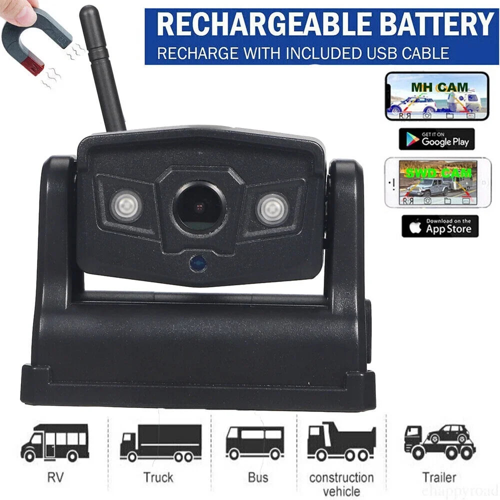 Battery View Camera, WiFi Camera 9600mAh Jahy2Tech Magnetic Backup Wireless Front/Rear