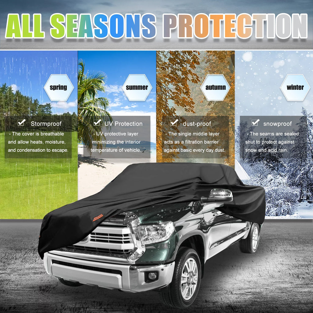 Extended Pickup Tacoma Truck Cab Cover 05-2021 for Toyota Black Crew 4-Door Cab