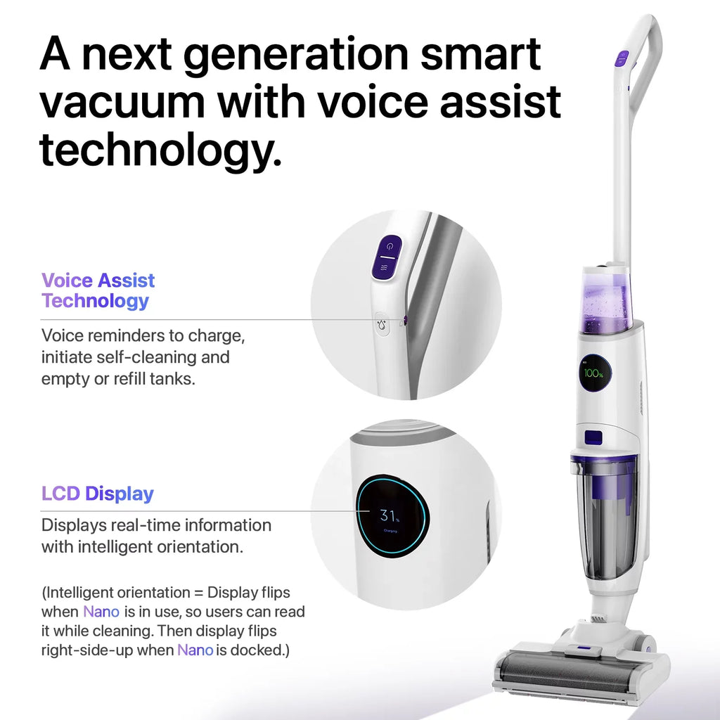 Nano Wet with Vacuum in 3 1 & technology Cleaner Lunaglow Self-cleaning Dry