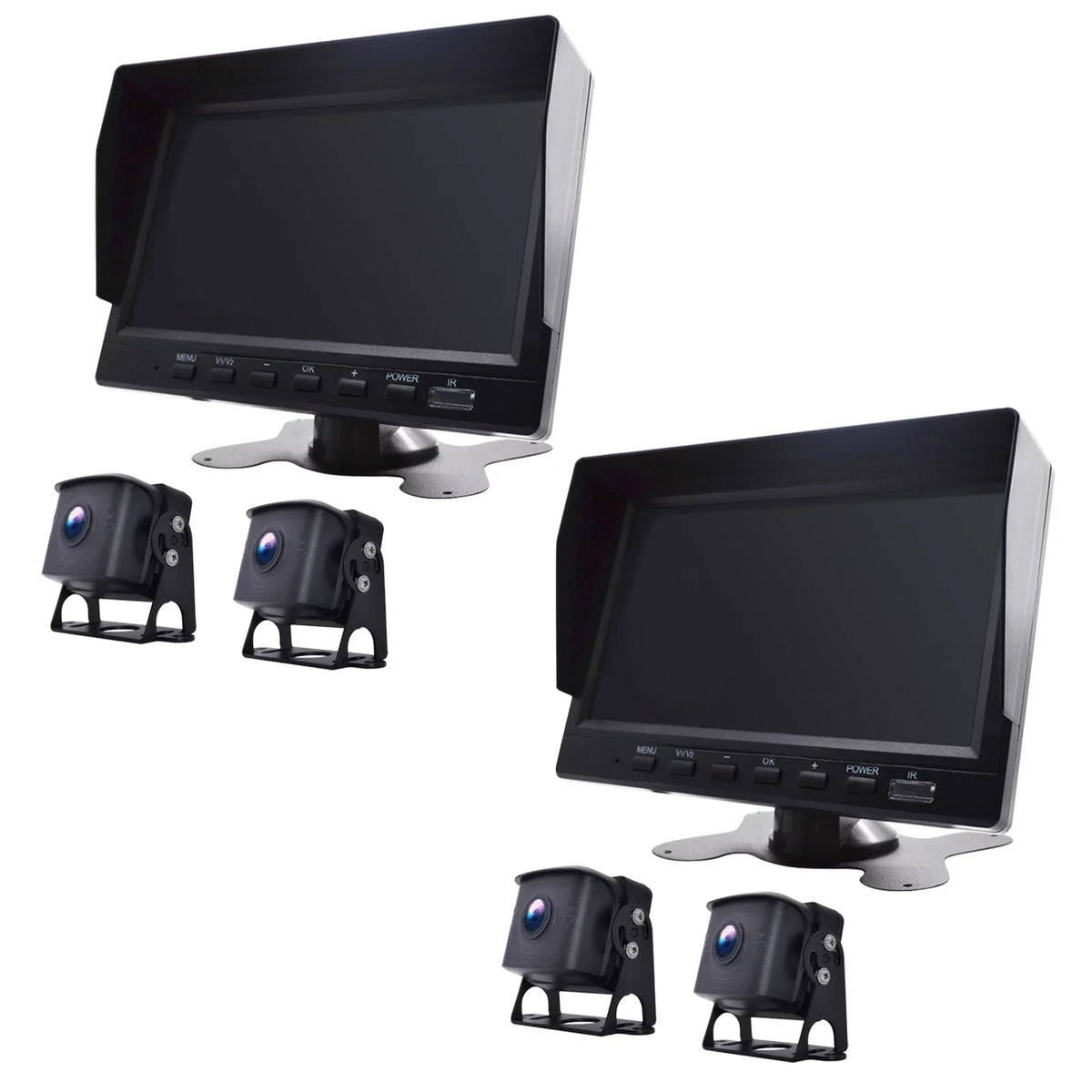 for Camera with Backup DVR RV Monitor Driving 7" Video BSD Bus+2 Truck Recorder