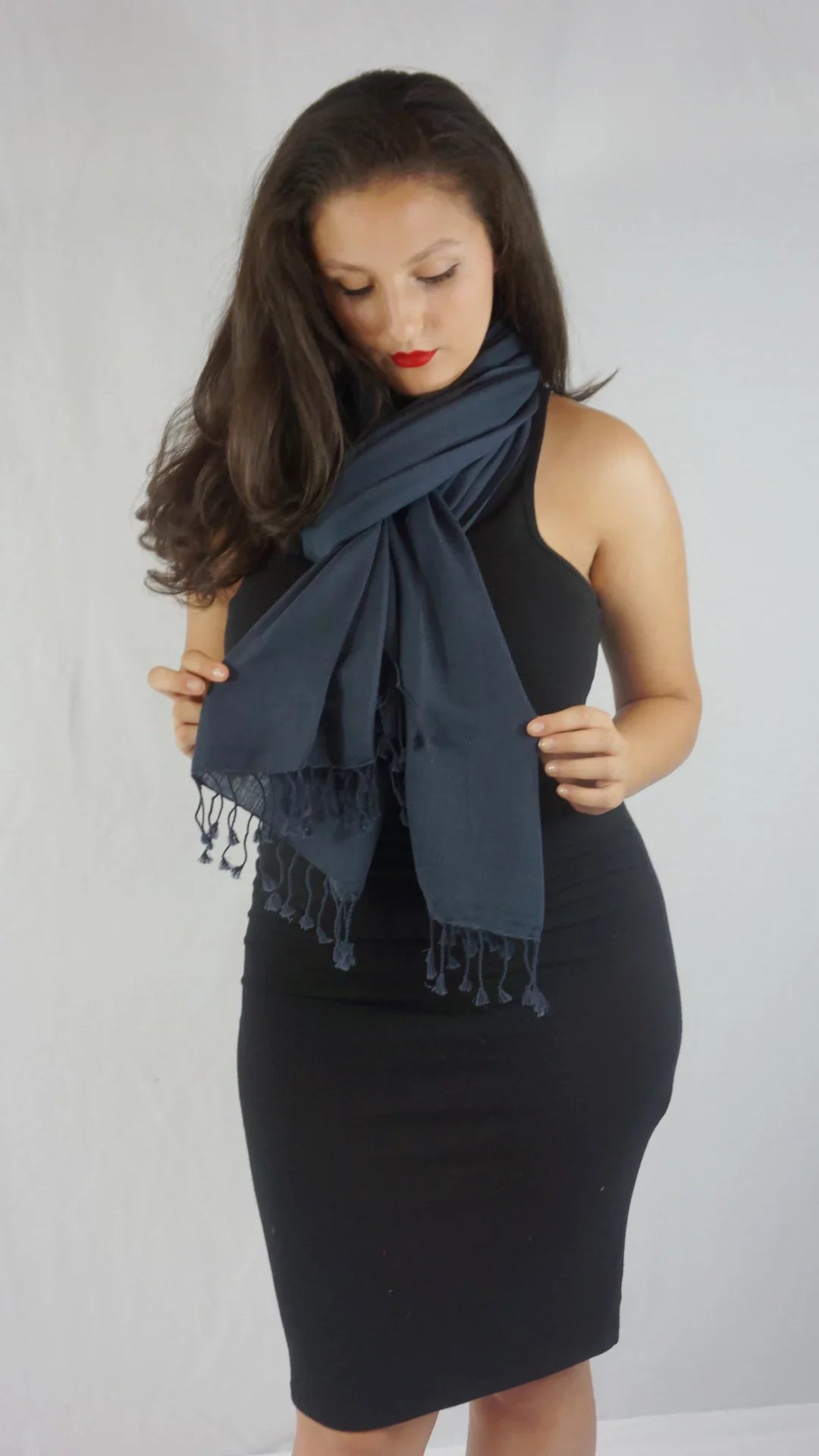 Shawl) Shawl/Shawls/Scarf/Scarves/Wrap/Stole/Muffler/Cape/Ruana/Blanket/Throw/Pashmina Charcoal Regular Shawl/Cashmere Scarf/Wool/Silk (Dark