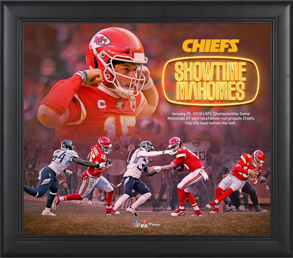 15" AFC Patrick Rushing City 17" Champions x Touchdown Kansas Framed Moment Mahomes Collage Playoff Progression Chiefs
