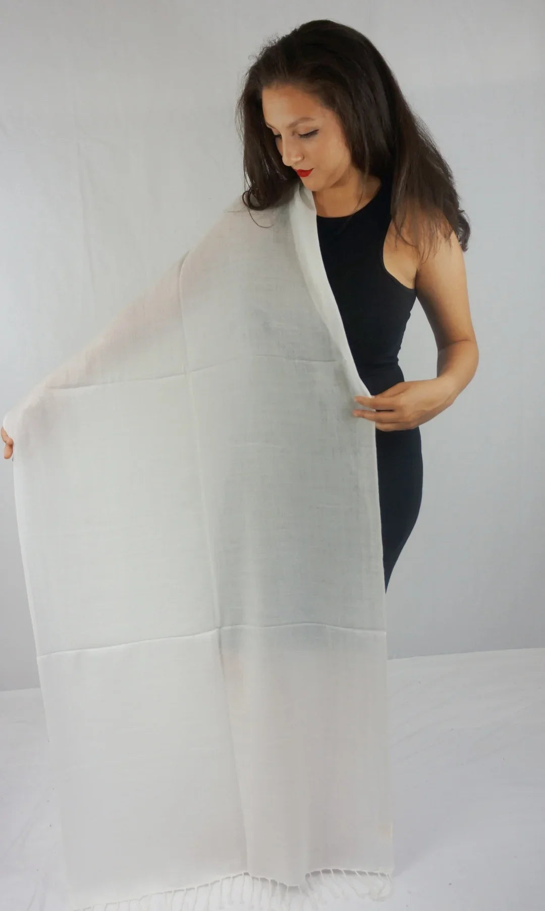 Shawl) Shawl/Cashmere Shawl/Shawls/Scarf/Scarves/Wrap/Stole/Muffler/Cape/Ruana/Blanket/Throw/Pashmina Regular Scarf/Wool/Silk (Cream/Ivory