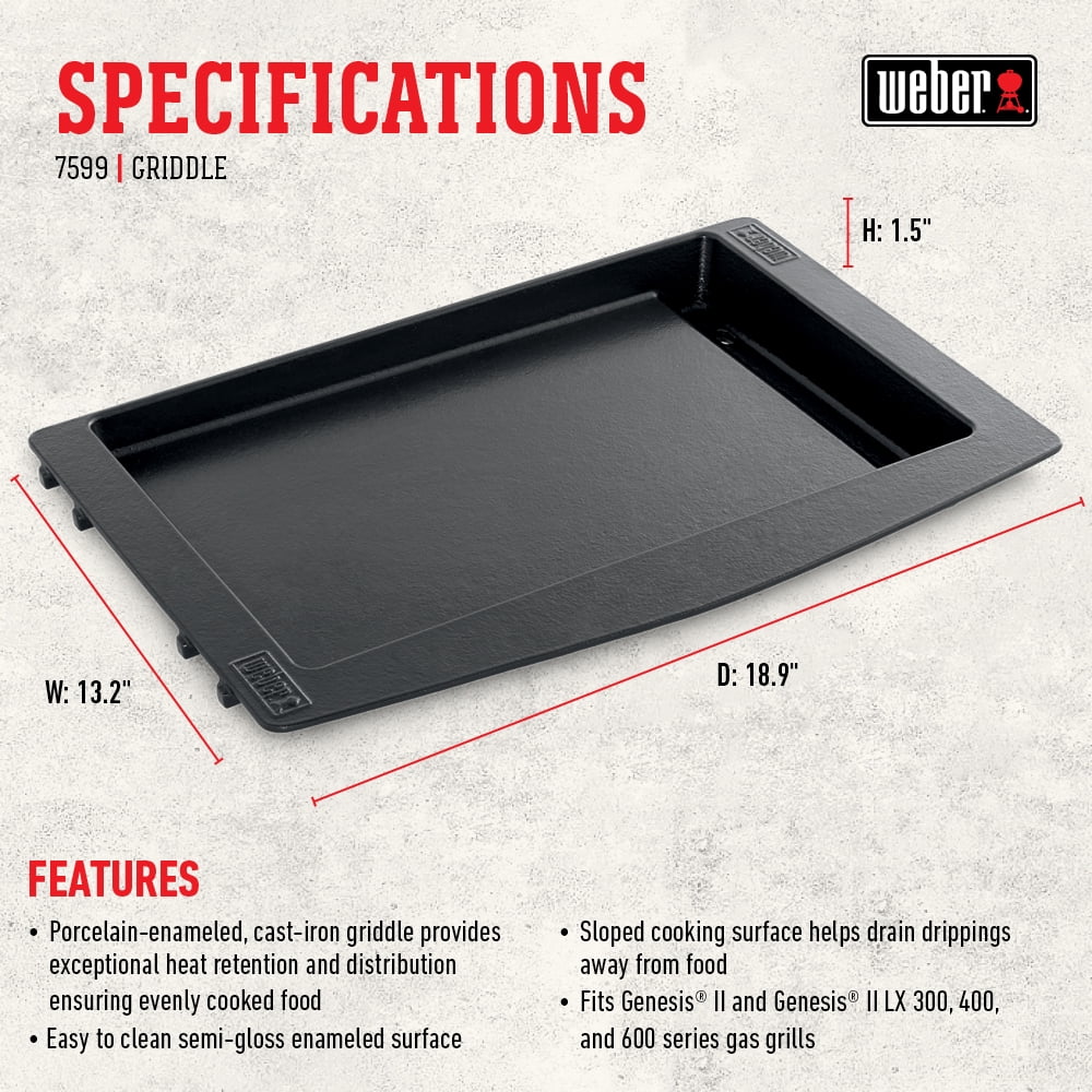 Genesis Griddle Weber 300/400/600 II for Grill Gas II LX and Cast-Iron