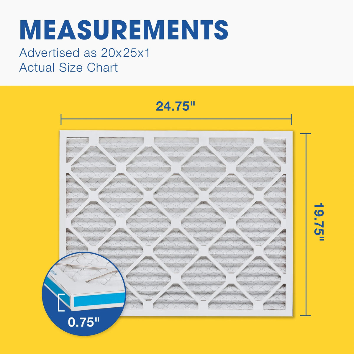 20x25x1 4 20x25x1, Air Filter, MERV Aerostar Box of 8,