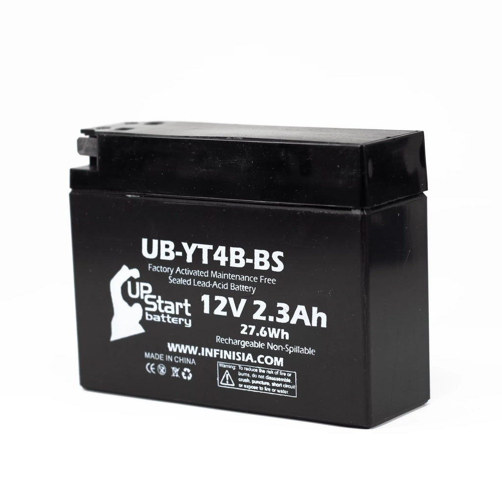 Yamaha Battery 12V, Maintenance 3-Pack Factory UpStart Battery Activated, Replacement Free, SR400 Motorcycle - 2.3Ah, UB-YT4B-BS 400CC 2002 for