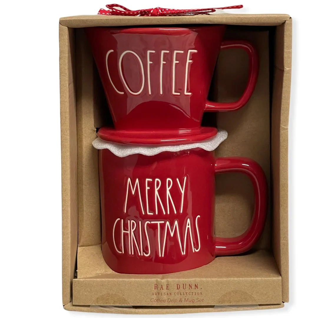 Rae Drip Coffee Pour CHRISTMAS Dunn Mug Over MERRY Set Gift