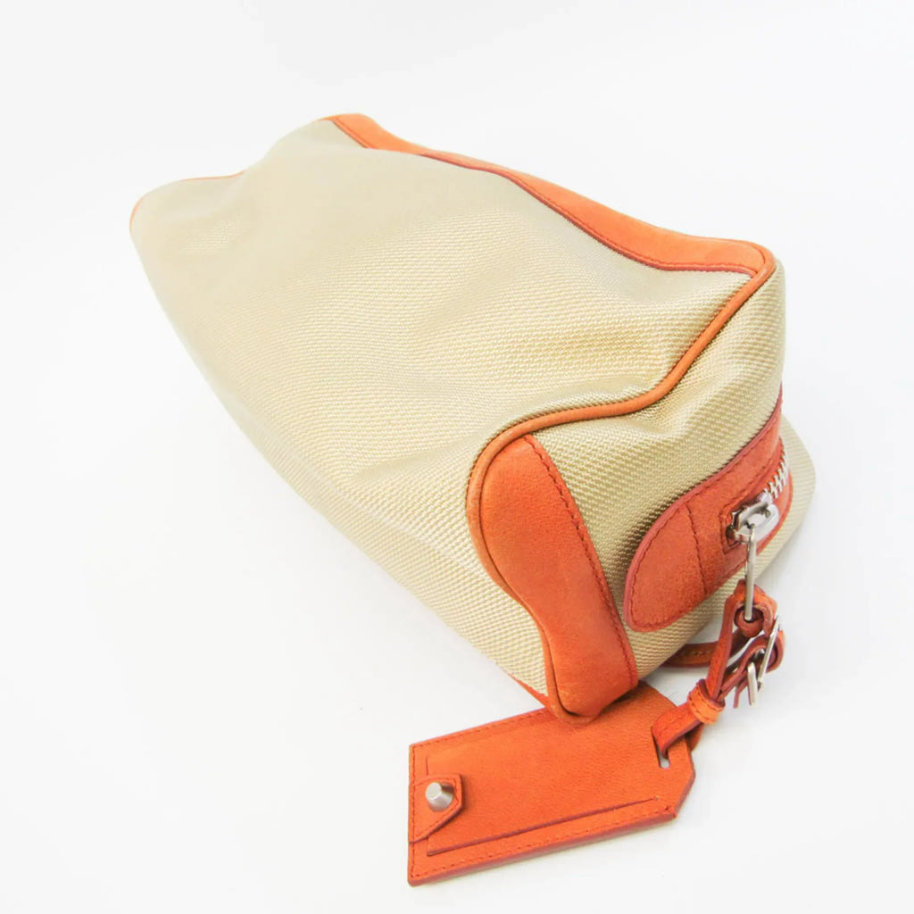 Orange,Yellow Men,Women Bag Pre-Owned (Good) Clutch Leather,Nylon Canvas 527147 Balenciaga Town