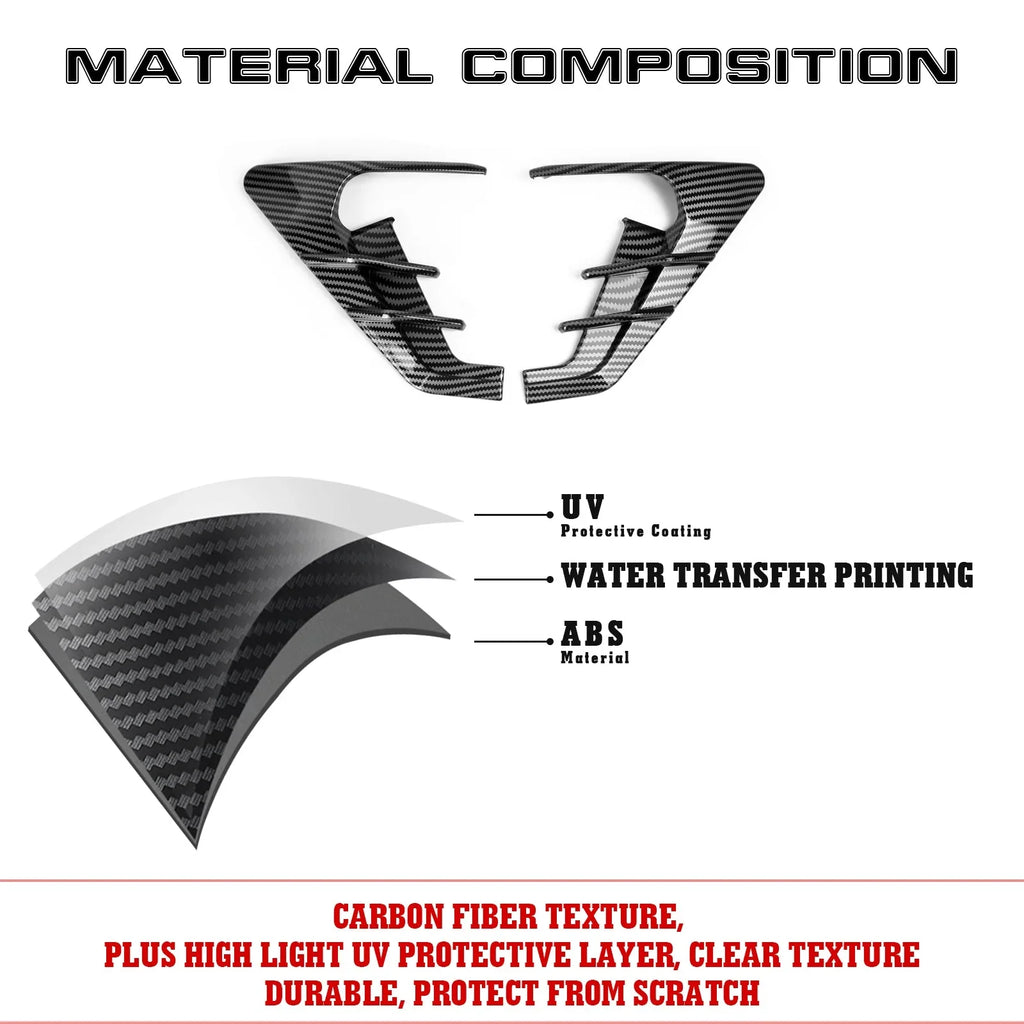 View Fiber Y Carbon Turn Pattern, Xotic Trim, Model Marker Model Indicator Cover 2021+ Side Tech Compatible with Signal Tesla Camera 3