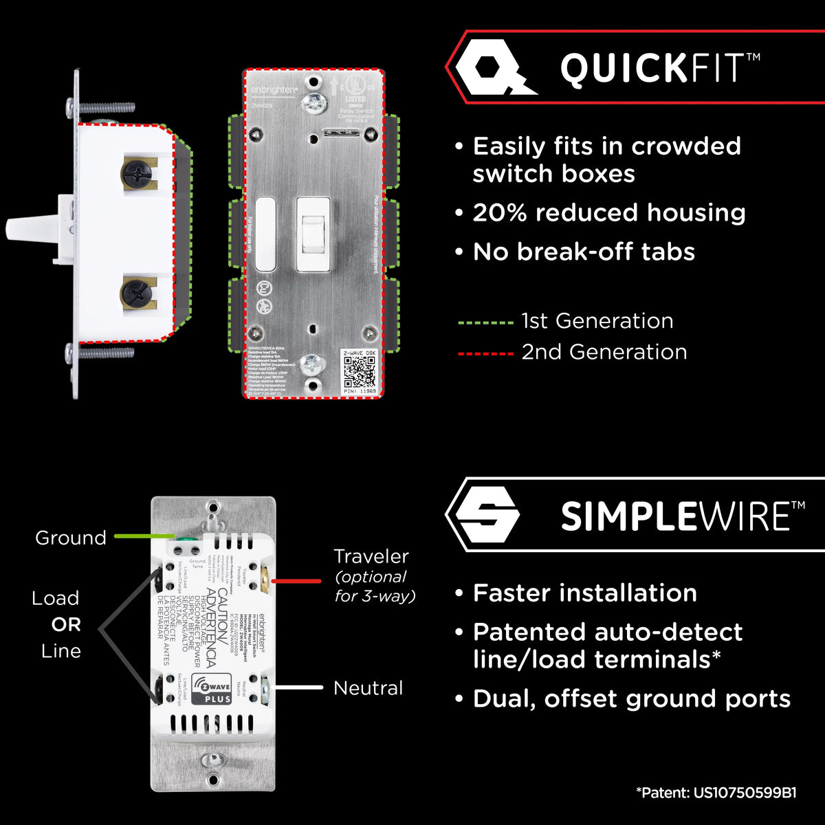 White Required, Z-Wave Switch, Enbrighten 46202, Light Hub Smart Toggle Plus Z-Wave