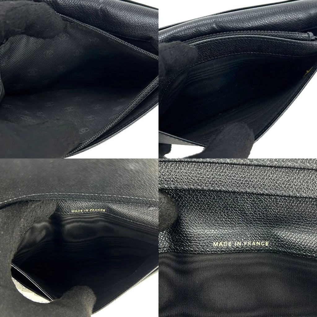 black ladies A20904 (Good) CHANEL 1 coco bifold wallet accessories Coco button long leather Pre-Owned