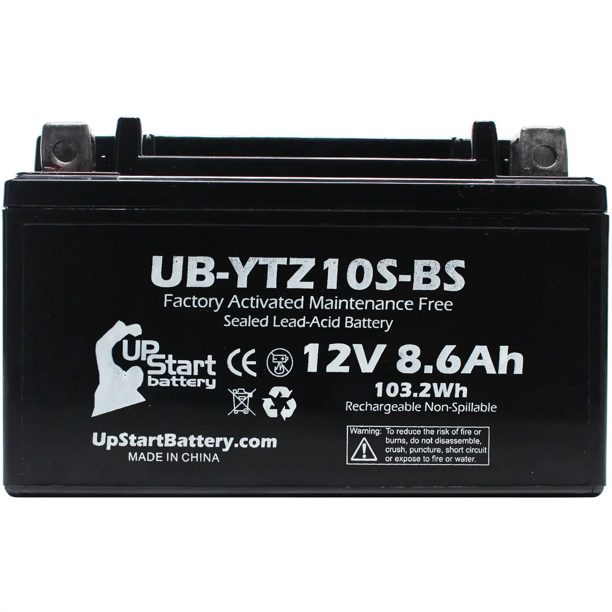 Free, Motorcycle Activated, Yamaha UpStart Factory 2-Pack Battery Replacement 12V, - Maintenance 8.6Ah, 2011 Battery (excl. YZF-R6 UB-YTZ10S-BS R6S) 600CC