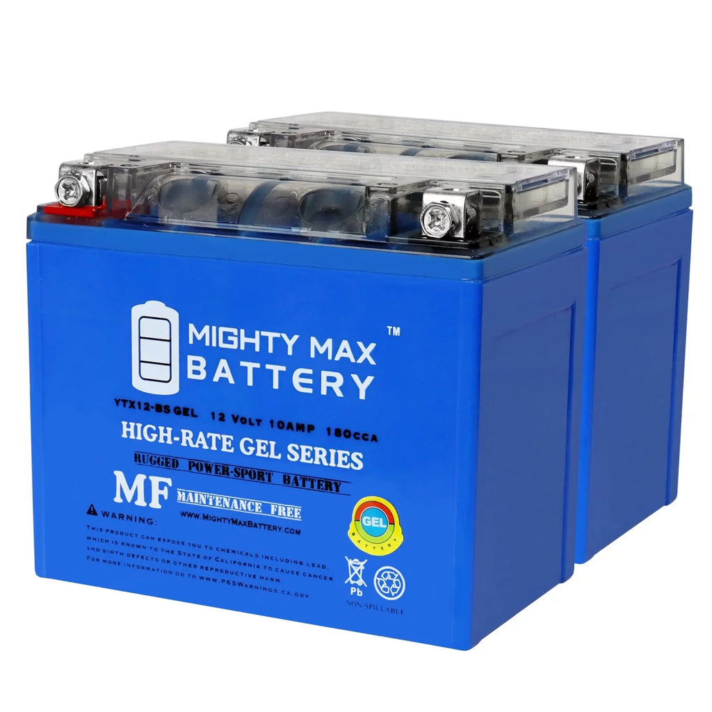 Battery Replacement 12V with - 01-04 Compatible YTX12-BSGEL 10Ah GSX-R1000 GEL Pack 2 Suzuki