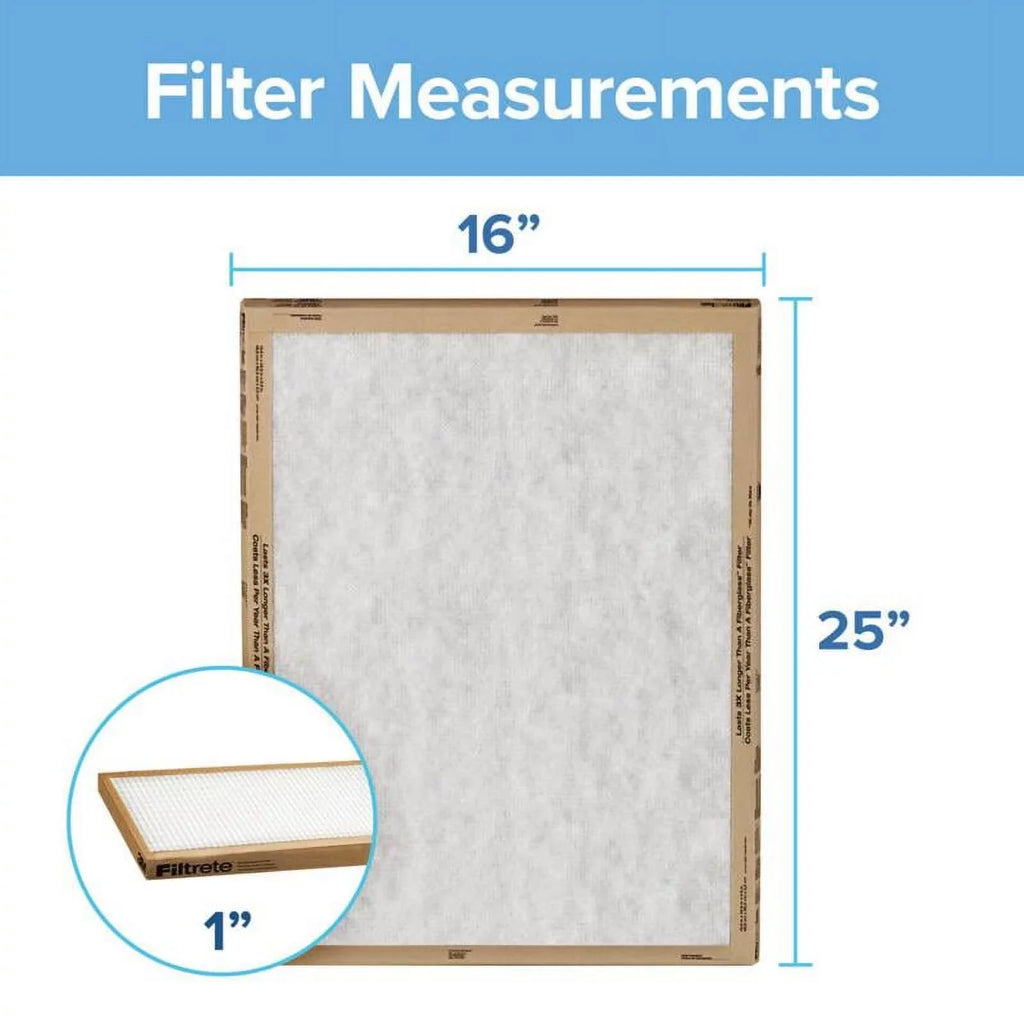 25" FIlter Panel x Filtrete Air 2-Pack x 1" 16" Flat