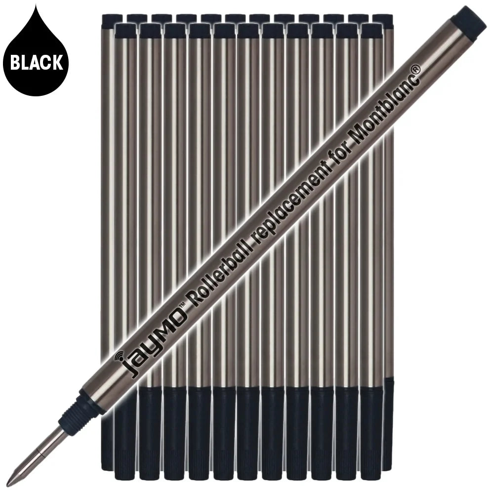 Replacement for 4.44 Black Measures 24 / Jaymo Refill Pen - Long in - 113 mm Rollerball 105158 - Montblanc