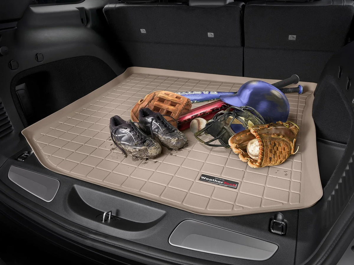 with Protector, Row Trunk With compatible Protector Bumper Seating Highlander 3rd with Toyota Behind Liner Tan Bumper Cargo - WeatherTech 2008-2010