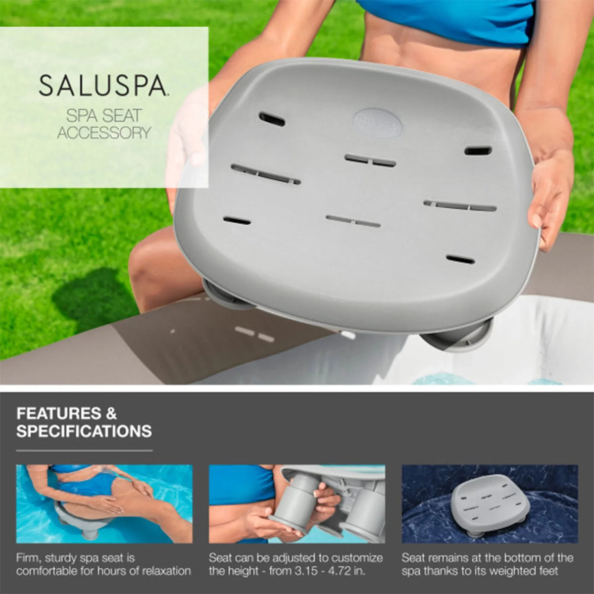 SaluSpa Hot Hawaii Bestway Pool SaluSpa AirJet Seat Bestway Tub w/4