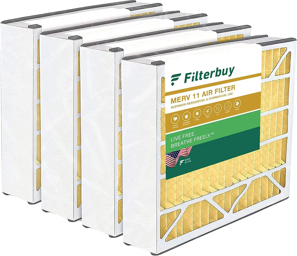AC (4-Pack) Pleated for Air Furnace MERV Filterbuy 16x25x3 11 Trion 255649-101 Filters Bear Air HVAC