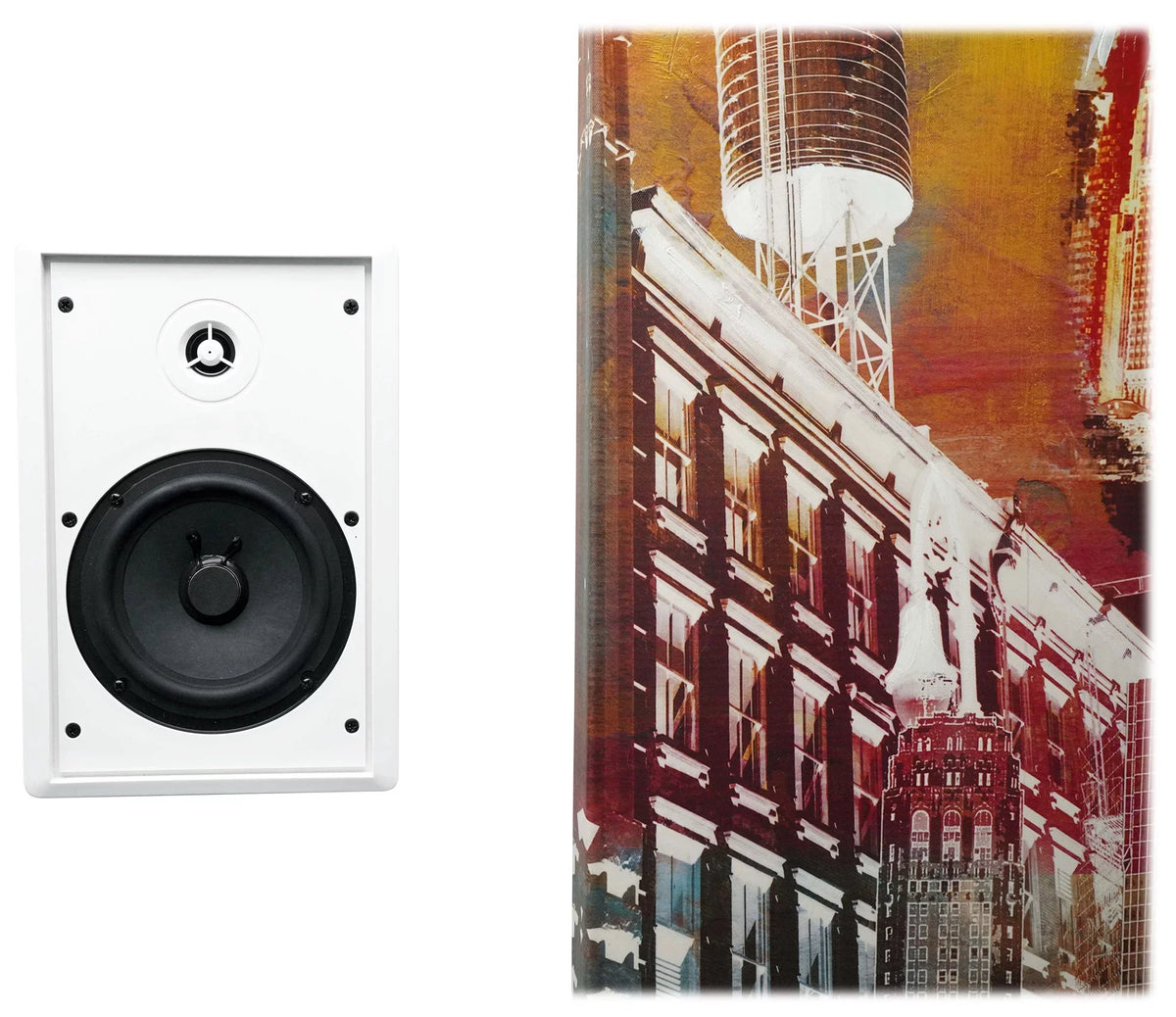 6-Zone Speakers JBL Pendant+8 4 White Restaurant/Bar/Cafe Wall Slim Amplifier+4