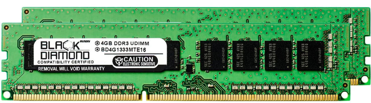 8GB 1333MHz 5016I-MTF SuperServer Memory Diamond Upgrade RAM UDIMM Black 5000 SuperMicro DDR3 for Module PC3-10600 240pin 2X4GB Memory