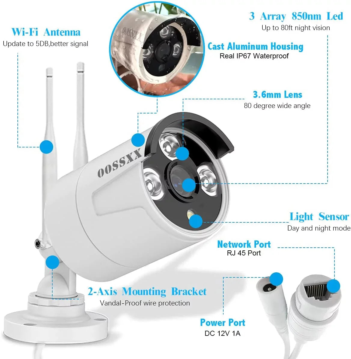 without Dual Drive, Kits Wireless 2K NVR Cameras System, 4Pcs Outdoor Security 3.0MP Surveillance WiFi Camera Hard Antennas Security