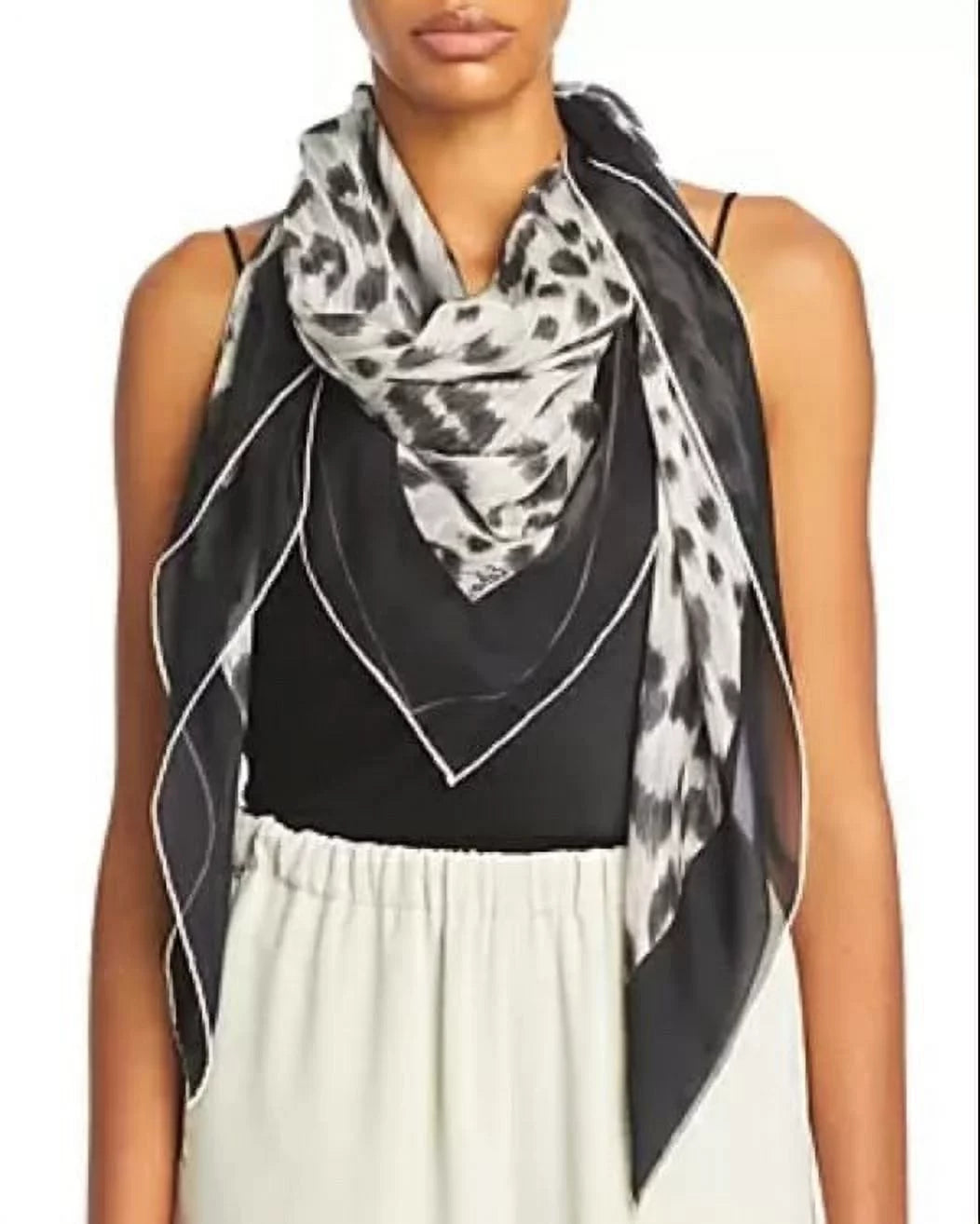 Cheetah-Print Square Scarf Silk Echo