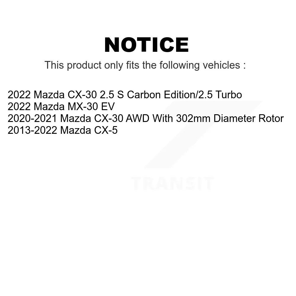 Disc EV CX-30 For Mazda K8-100932 Rotors MX-30 Pair Brake CX-5 Rear