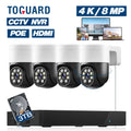 Hard System PTZ TOGUARD HDMI CCTV Dome SC46 3TB Camera Surveillance Cameras with 4K/4MP+4MP Security 8CH Drive 4Pcs POE NVR 4K/4MP+4MP Outdoor Connector
