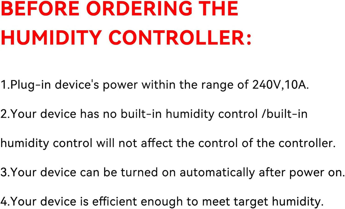 Greenhouse Humidistat Humidity Controller Dehumidifier. IHC200 Dual Inkbird Humidifier Outlet Wired Mushroom Pre Stage