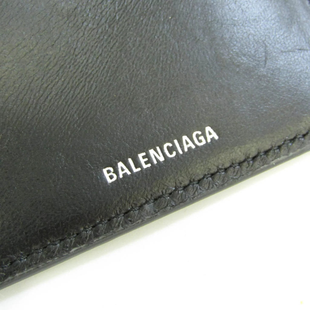 Cache Wallet Pre-Owned Balenciaga (tri-fold) Men,Women Leather Black 593813 (Good) Mini