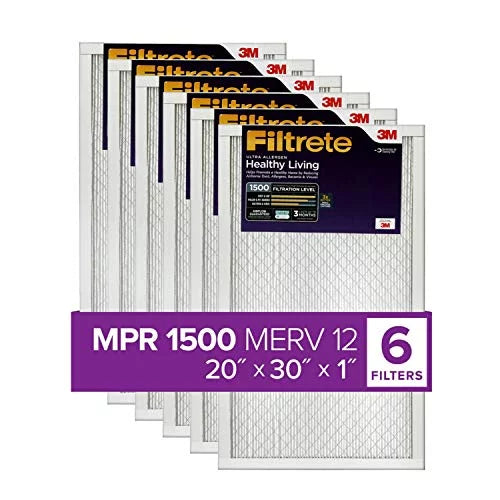 1500, Filtrete 6-Pack Ultra Furnace 29.81 x 20x30x1, dimensions Filter, Allergen, Healthy 0.78) Living (exact AC x MPR 19.81 Air