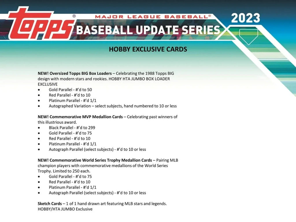 Card 2023 Trading Box Topps HOBBY Update MLB Baseball Series