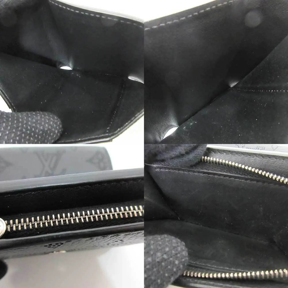 M67498 Louis Noir Mahina Black Mini XS Vuitton Ilysse LOUISVUITTON Wallet Trifold Monogram (Good) Portofeu Pre-Owned Women's