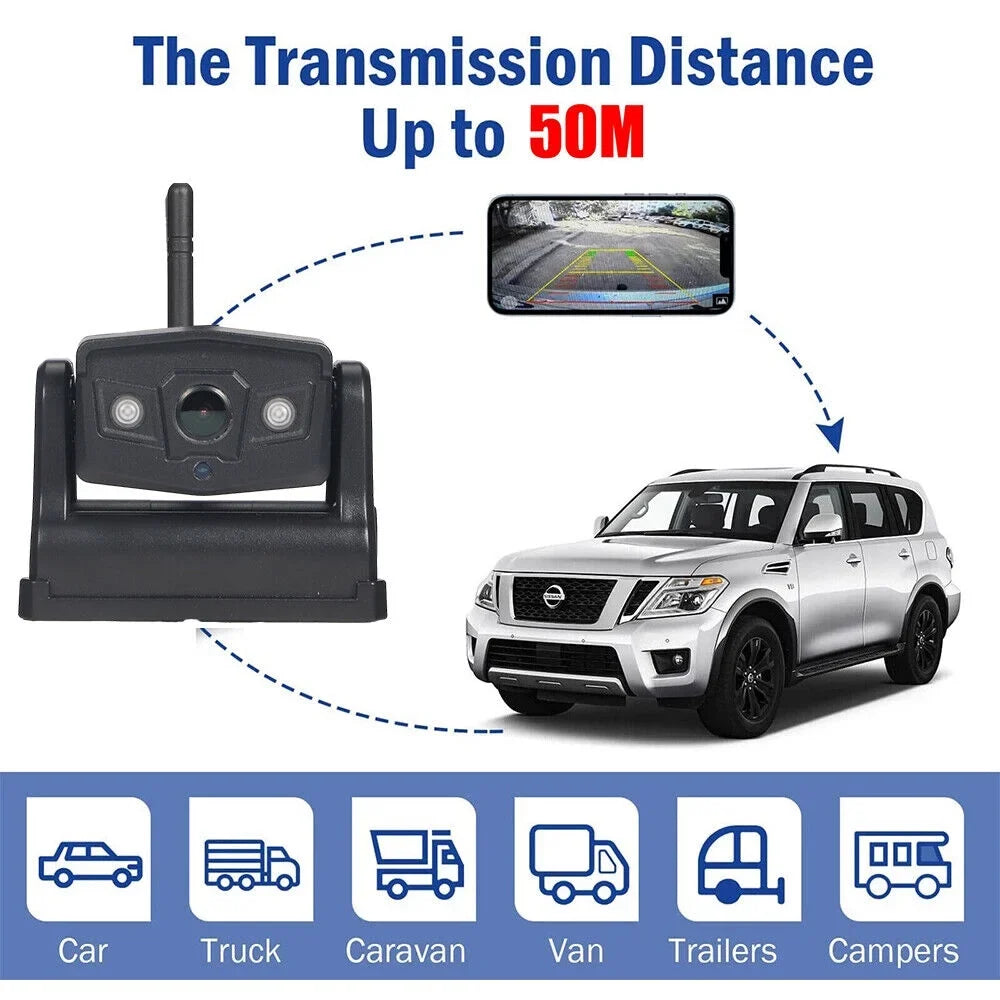 Battery View Camera, WiFi Camera 9600mAh Jahy2Tech Magnetic Backup Wireless Front/Rear