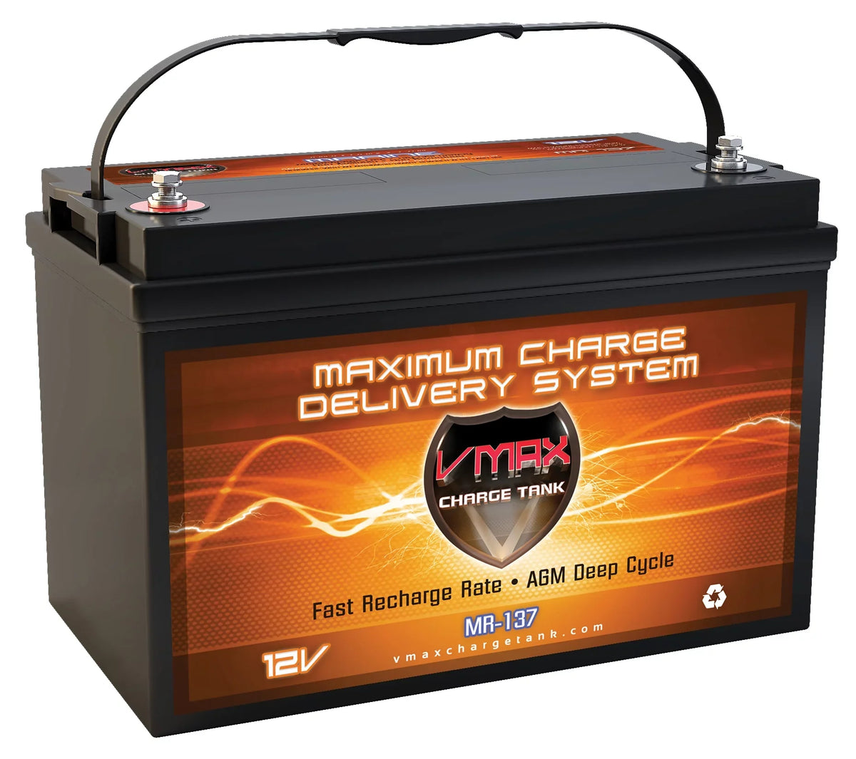 120Ah Grp31 12 Trolling Battery VMAX Volt 12V for Marine 50lb Sealed Deep MR137-120 50 Thrust AGM Motors Pound Cycle