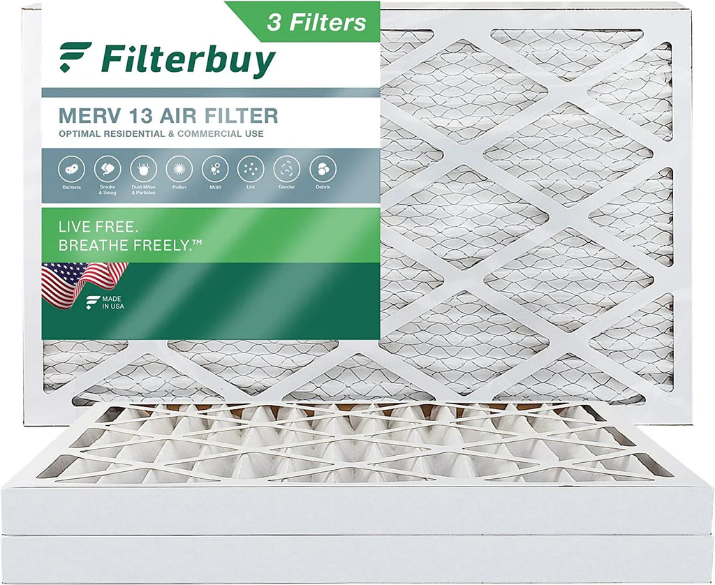 AC Air 13 MERV Pleated (3-Pack) HVAC Filters Filterbuy 20x32x2 Furnace