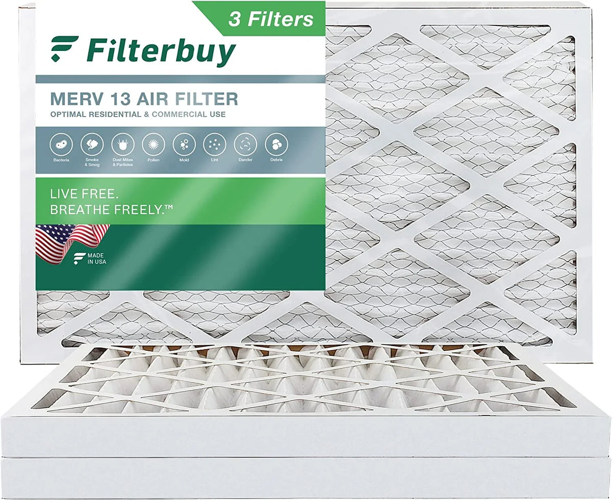 AC Air 13 MERV Pleated (3-Pack) HVAC Filters Filterbuy 20x32x2 Furnace