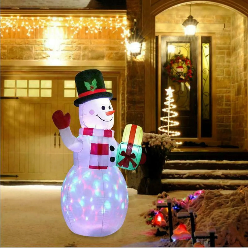 Decoration Blow Lights Up with Christmas LED Decor Garden Snowman Christmas Outdoor Rotating Inflatables Yard 5ft