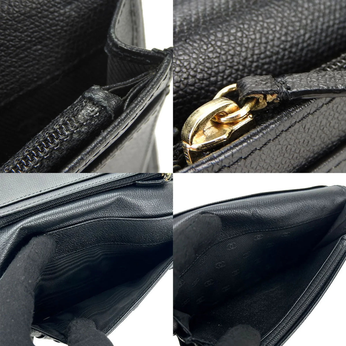 black ladies A20904 (Good) CHANEL 1 coco bifold wallet accessories Coco button long leather Pre-Owned