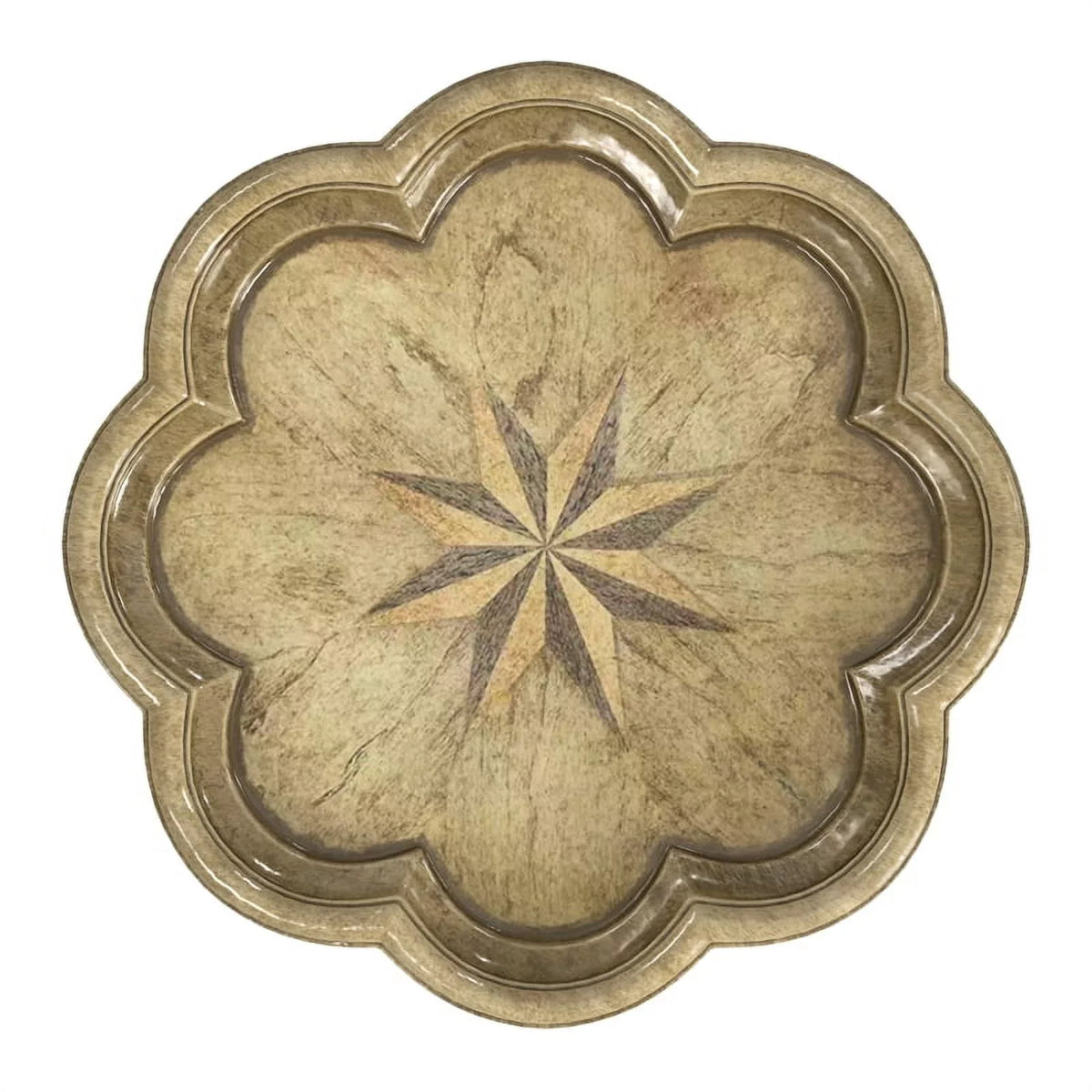 Scalloped Beige Accent Whitman Specialty Butler Table Edge Antique