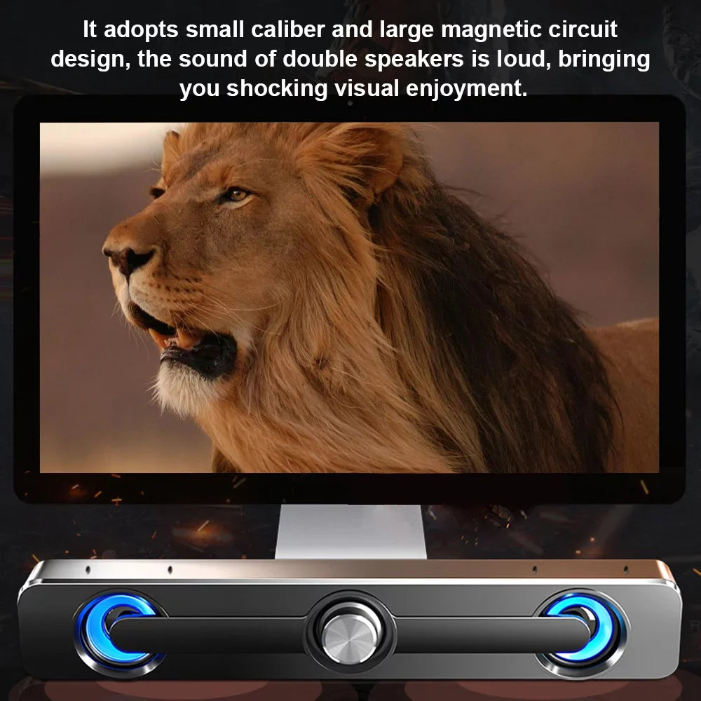 Bass Phone Home PC V-111 Laptop Computer Bar Audio Speaker, Quality Surround Sound Theater-Like Equipment Radirus for Subwoofer Audio Box for USB MP4, Stereo Speaker, Tablet Wired MP3 Powerful