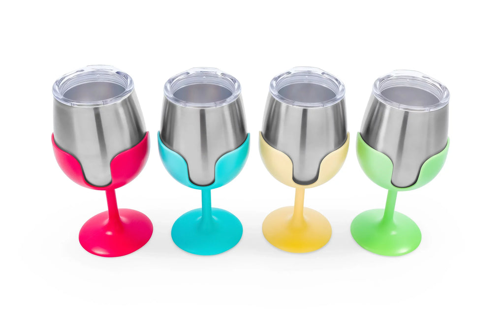 a Camco Stems, and 18/8 at Grade Campsite (53068) Life Comes 4 Tumblers Removable in Construction, is Size Insulated | Steel Features a Wine the Kitchen Colorful Stainless Better Vacuum 8oz