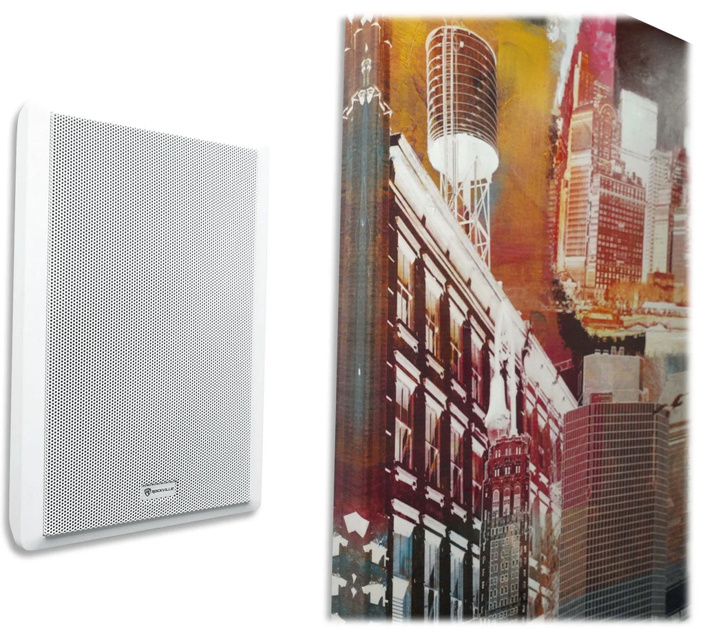 Wall 4 White Slim Speakers Restaurant/Bar/Cafe Amp+4 JBL White Pendant+6 6-Zone