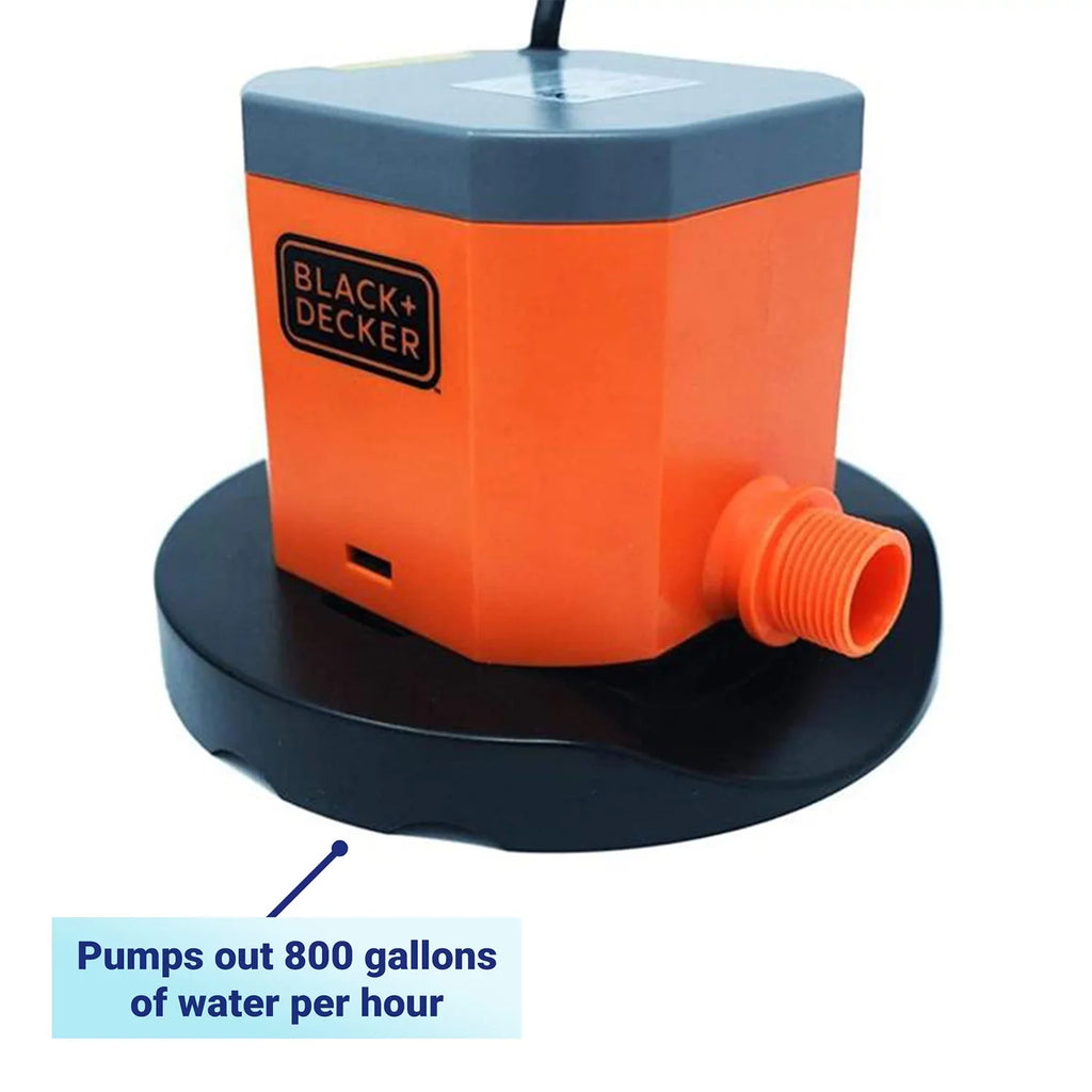 Pump 800 Cover Submersible GPH Pool Black+Decker