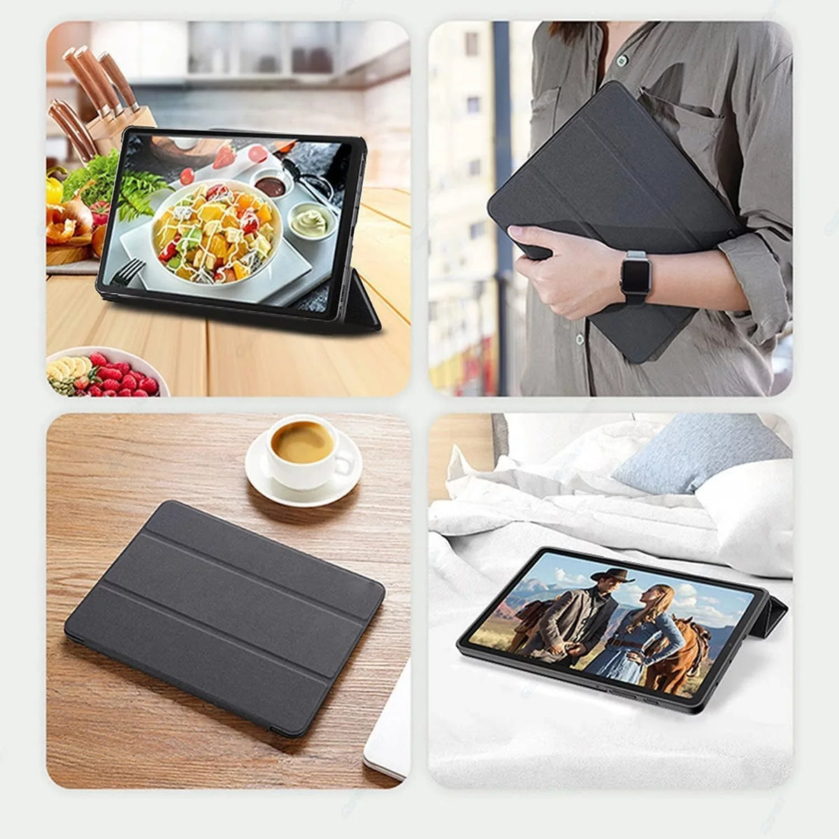 Inch 5G ROM/1TB 6 Android Tableta, Quad Computer Camera, Certified Wi-Fi Core HD 6GB PC, RAM BT Screen, Tablets 8MP 128GB Case(Black) GMS 10 Google Touch 11 Expandable with IPS Tablets, Leather Tablet