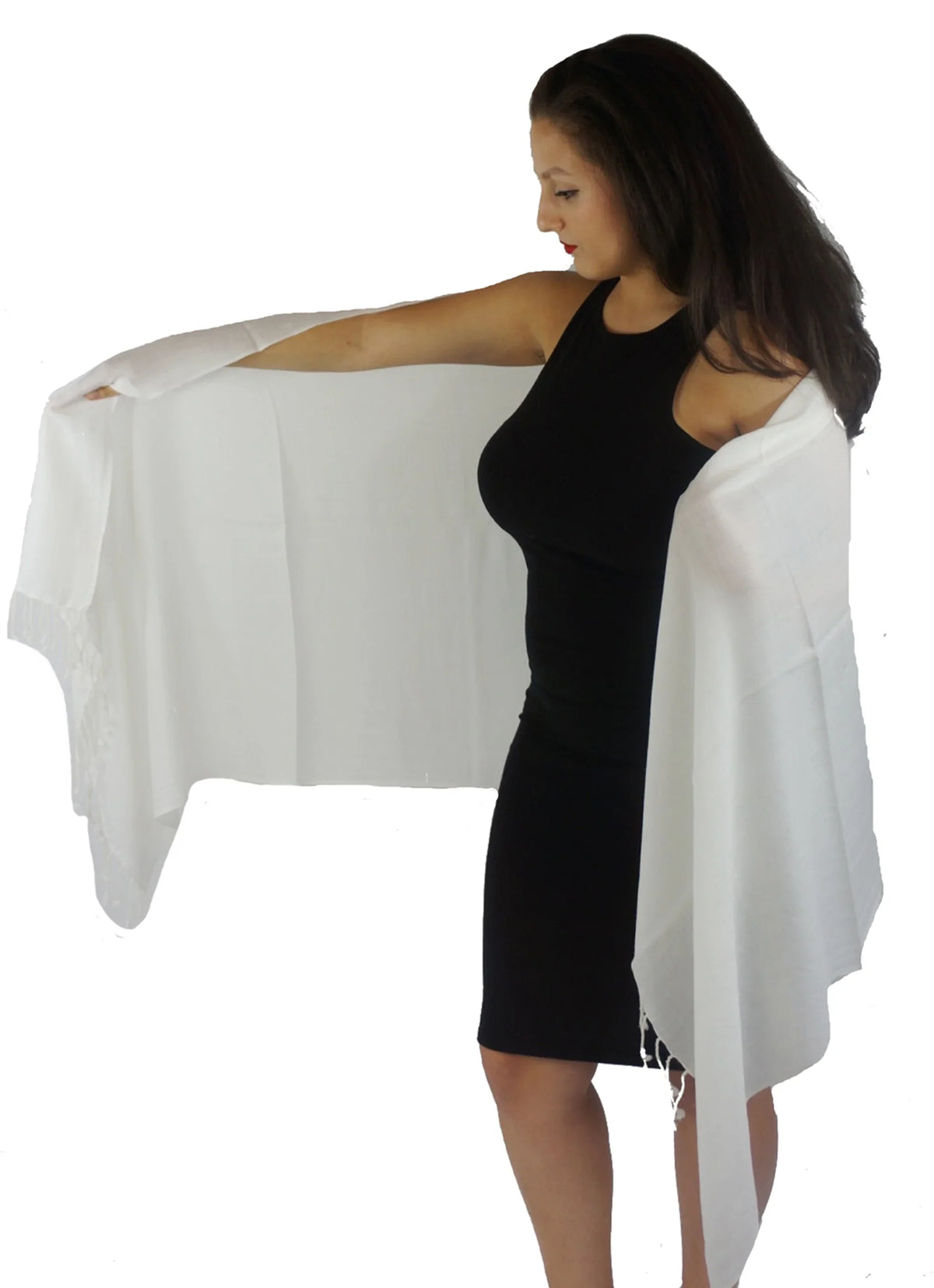 Shawl) Shawl/Cashmere Shawl/Shawls/Scarf/Scarves/Wrap/Stole/Muffler/Cape/Ruana/Blanket/Throw/Pashmina Regular Scarf/Wool/Silk (Cream/Ivory