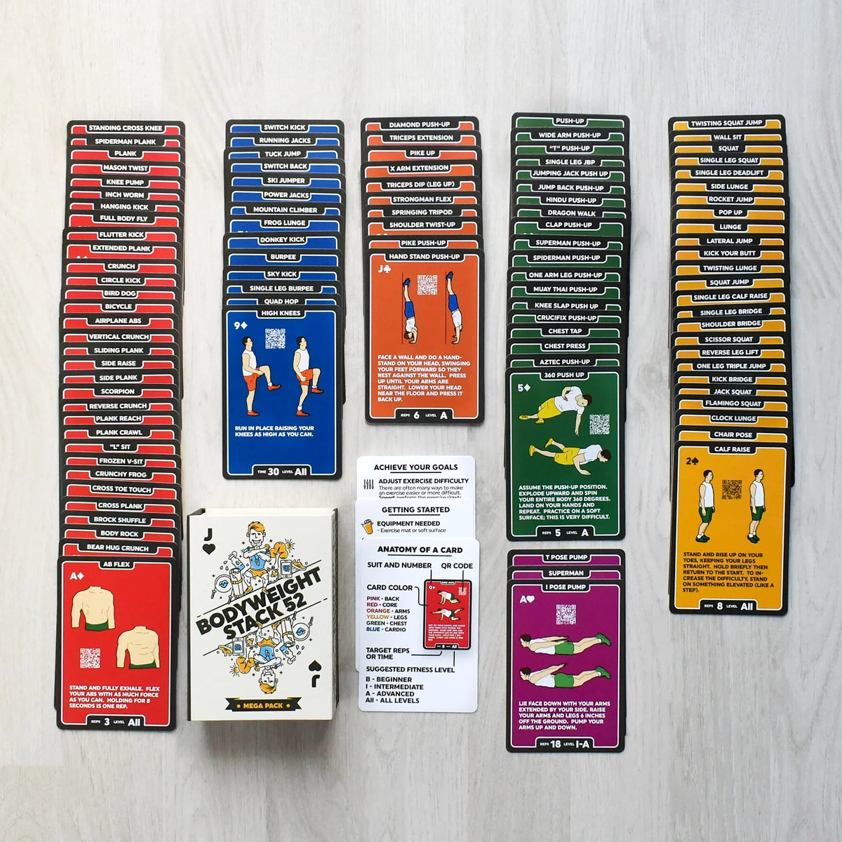 Card a Fat Burn 52 Exercise Mega Playing Included. Build (Bodyweight Stack Cards: Fitness Video Muscle. by Designed Expert. Bodyweight No Equipment Pack) Workout Needed. Instructions Game. Military